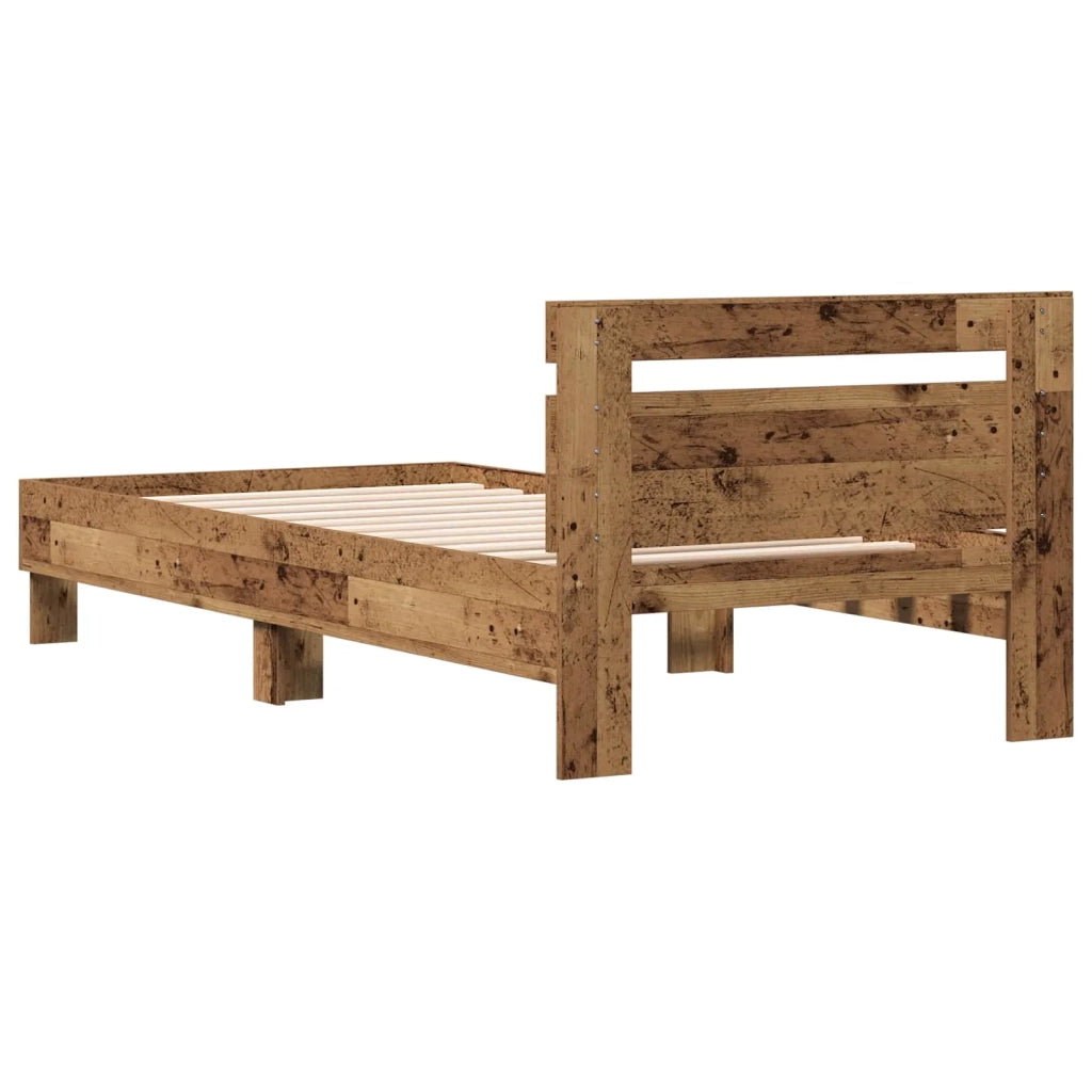 Struttura letto con testata Legno antico 80 x 200 cm