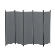 Schermo divisorio per la privacy a 5 pannelli 171 x 250 cm grigio scuro 03_0008064