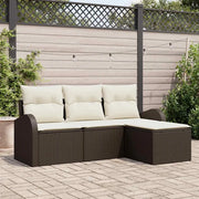 Set Divano da Giardino Marrone polyrattan 3345988