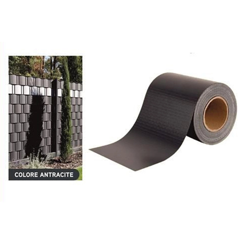 Trade Shop - Frangivista Rotolo Grigio Pvc Per Balconi Ringhiere Recinzioni Protezione 19cmx35mt 77585 -