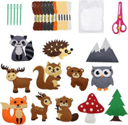 Set di ago per bambini a partire dai 6 anni - 12 pezzi - Animali in velluto - Kit di base per principianti - Hacking con ago - Tema animale.