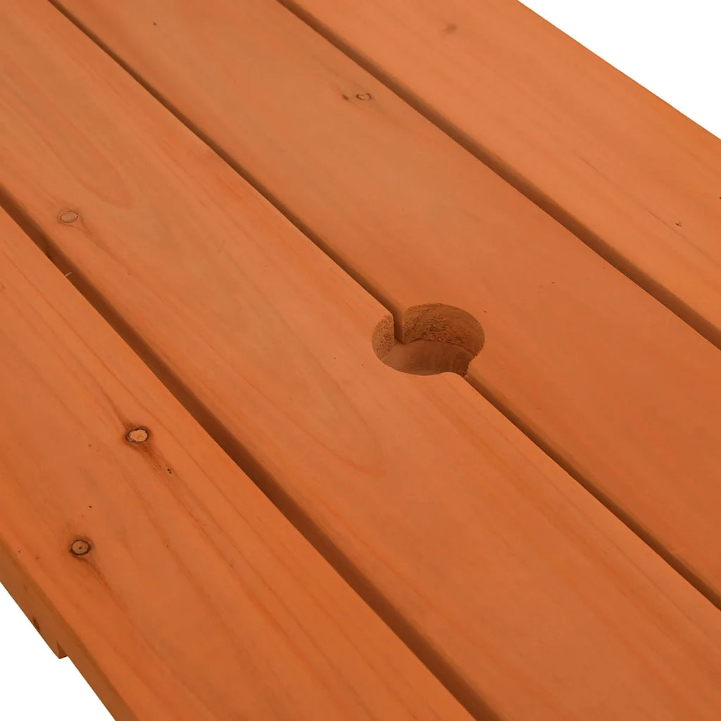 vidaXL Tavolo da Picnic per 4 Bambini con Foro Ombrellone Legno Abete