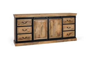 Credenza in stile industriale realizzata a mano in legno di mango 2m