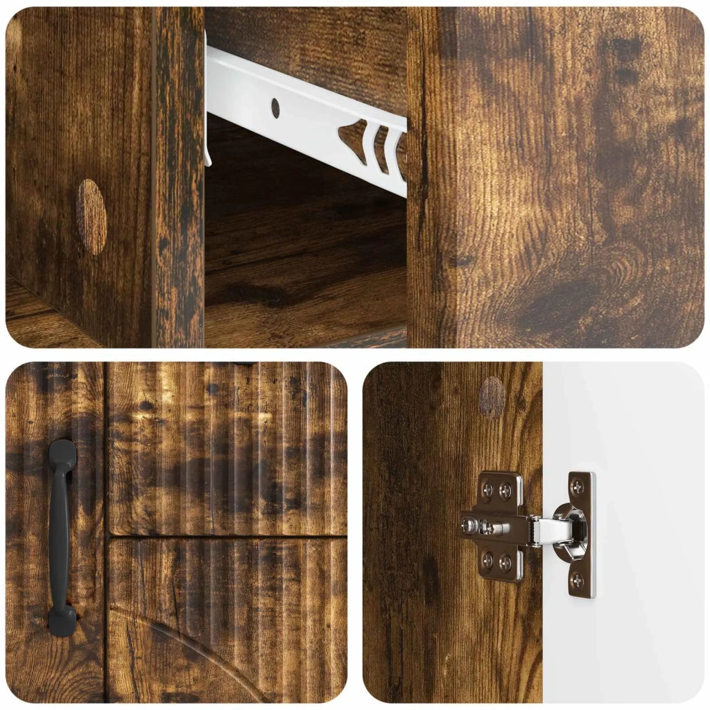 Credenza | Madia | Buffet da pranzo | Armadio da pranzo Rovere Fumo 89 x 34,5 x 57 cm Legno ingegnerizzato