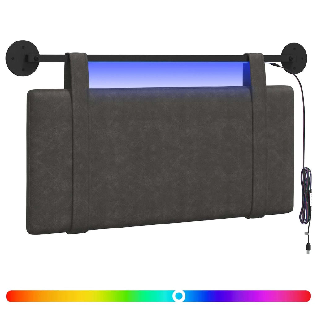 Testiera | Testata sospesa Con luce LED Nero PU Antico