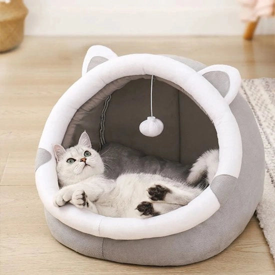 Protezione per divano per gatti, letto per gatti soffice e comodo con disegno a metà chiusura, adatto per l'uso in tutta la famiglia.