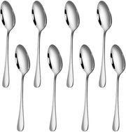 Set di Cucchiai per Dessert 8 pezzi - Cucchiai in Acciaio Inossidabile - Cucchiai per Cibo Sicuri - Cucchiai Leggeri per la Tavola - Ideali per l'Uso Domestico - Facili da Pulire - Set di Cucchiai da Tavola