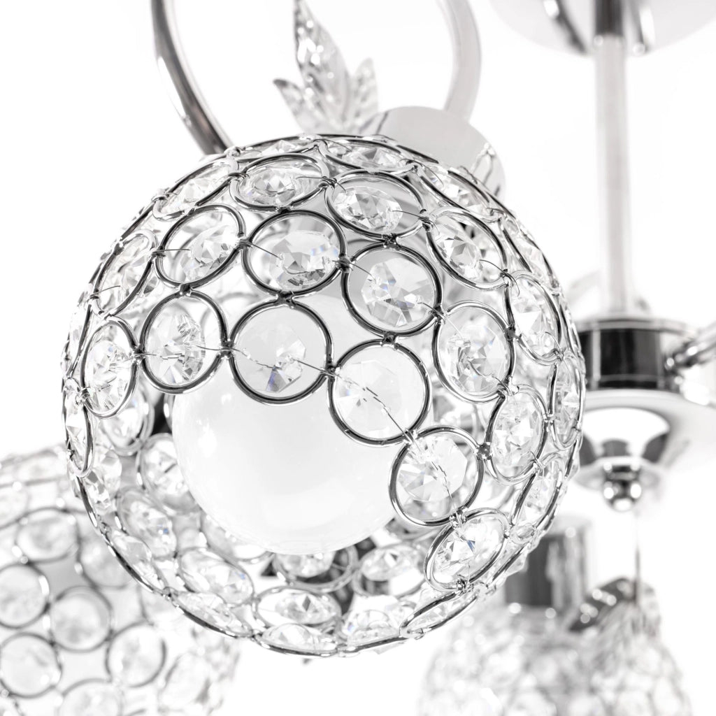 Lampadario In Cristallo Con Foglie In Metallo APP636-5C