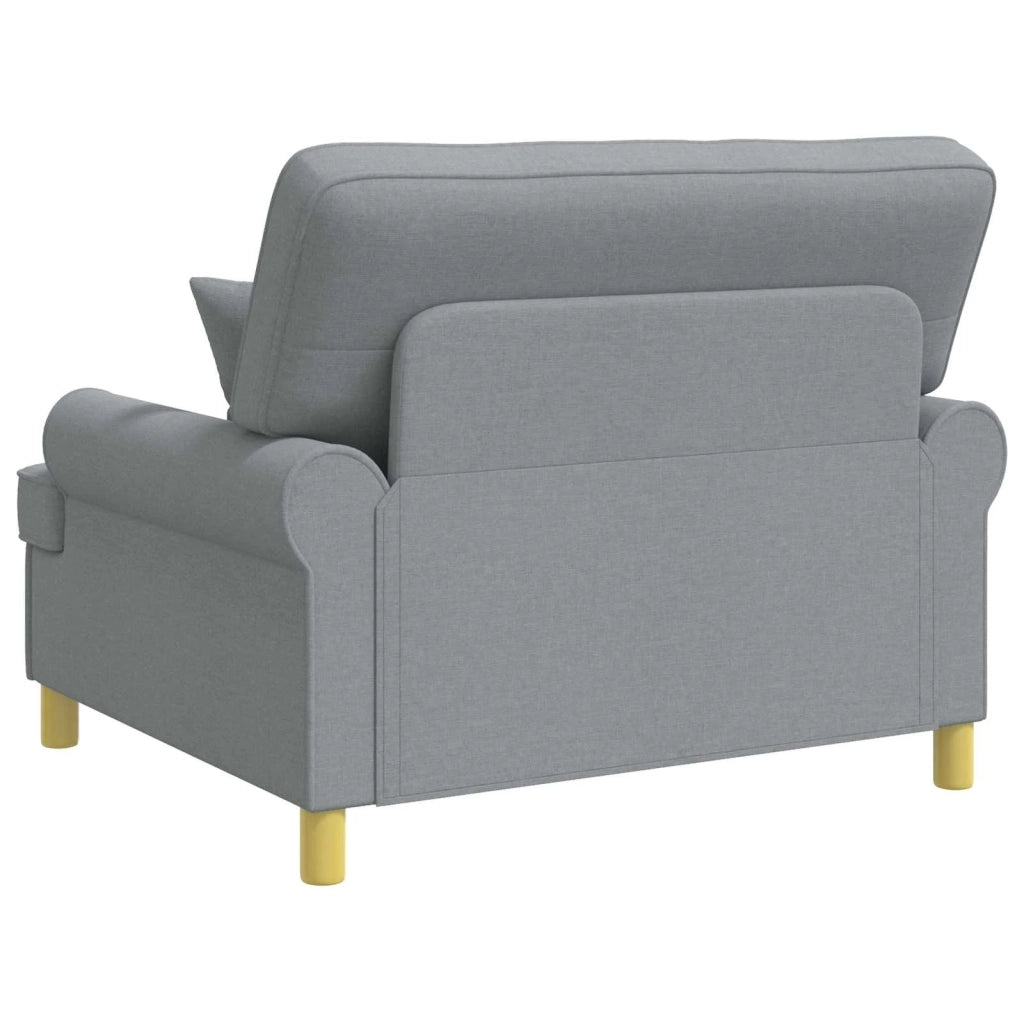Poltrona con cuscini Grigio Chiaro Tessuto 42043504