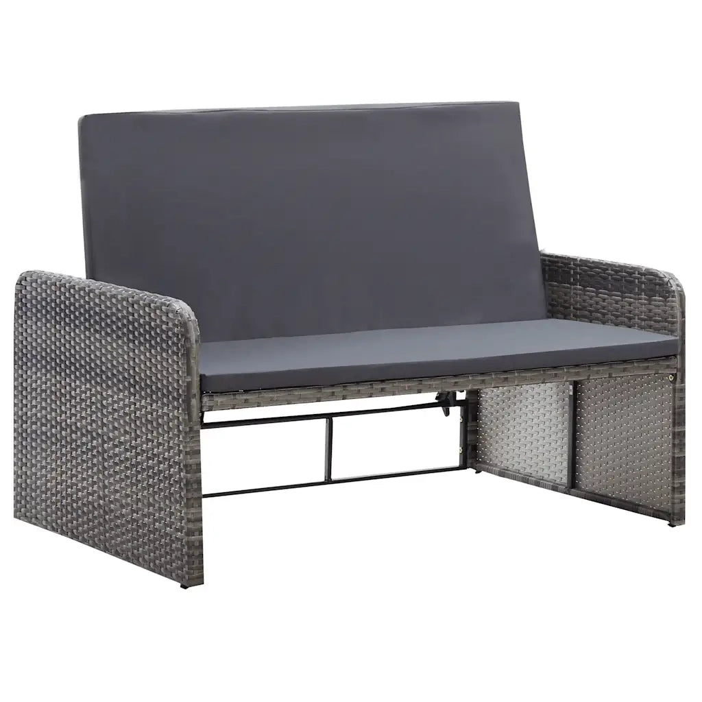 Set Divani da Giardino 2 pz con Cuscini in Polyrattan Grigio 46080