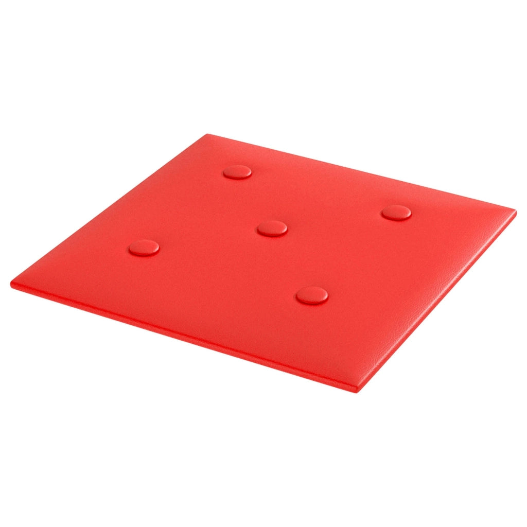 Testiera da Parete 12 pcs Rosso 30 x 30 cm Pelle Sintetica 42046511