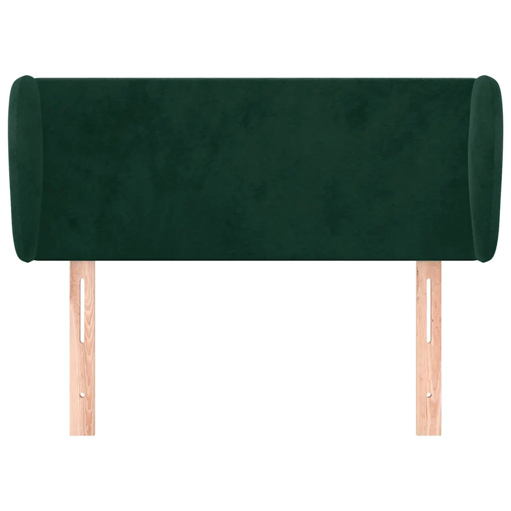 Testiera | Testata ad Orecchio Verde Scuro 103x23x78/88 cm in Velluto