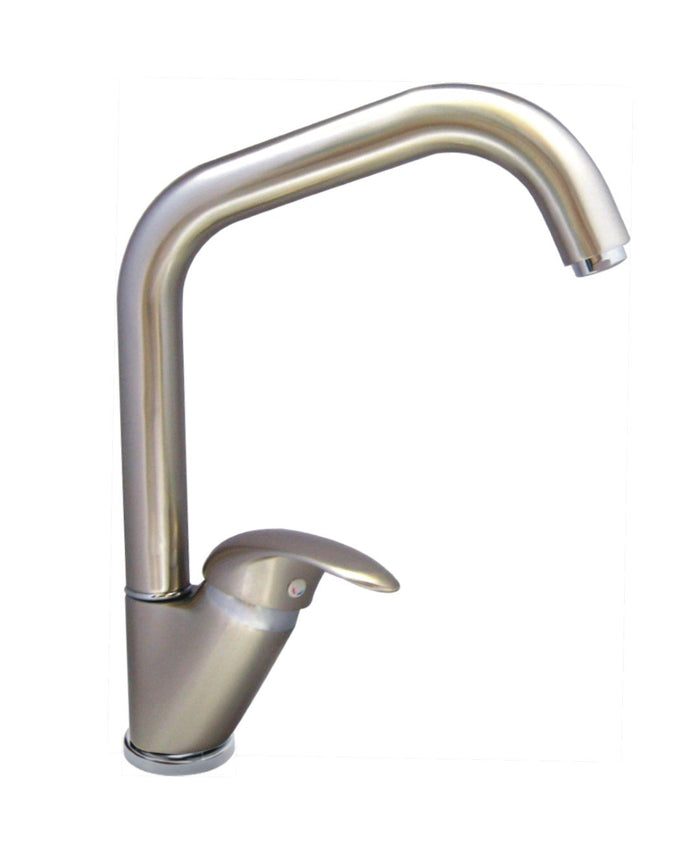 Miscelatore lavello bocca alta serie trendy finitura acciaio spazzolato