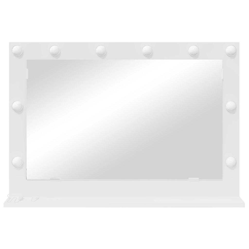 Specchio da toeletta con luci LED Bianco 80x55x18 cm