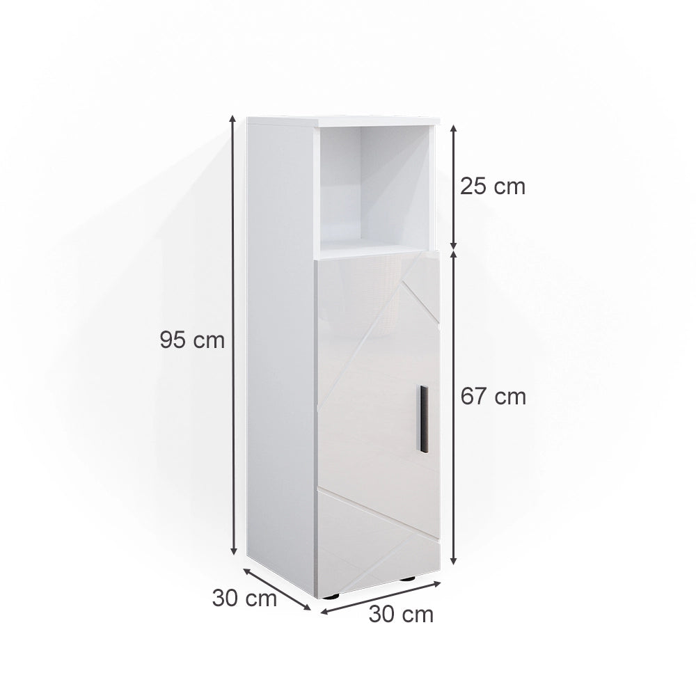 Mobiletto bagno Irma Bianco lucido 30 x 95 cm Vicco