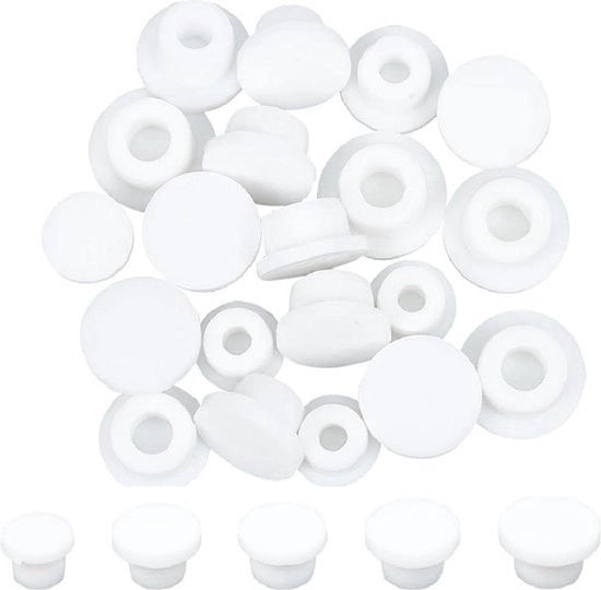 Flessa di silicone bianca per stop di riutilizzo - 20 pezzi, 5 misure - tulead gomma impermeabile plug per fori di diametro da 155 mm a .