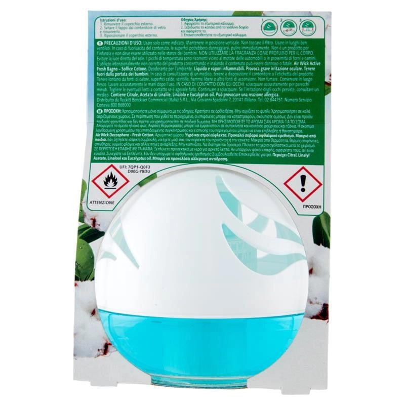 AIR WICK DEODORANTE AMBIENTE ACTIVE FRESH BAGNO 75ML SOFFICE COTONE OKY