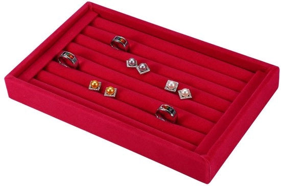 Scatola di esposizione per anelli, organizzatore di gioielli e orecchini per 7 slot, capace di contenere 50-70 anelli (4#)