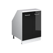 Mobile sottotetto Rion Nero lucido/Bianco 60 x 83.8 cm con 2 porte, carcassa 60 cm profondità Vicco