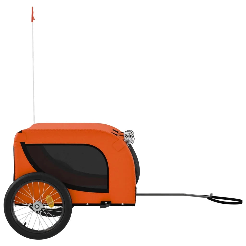 Rimorchio da Bici per Animali Arancione e Nero Oxford e Ferro CFW4337048