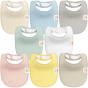 Set di 8 slabbettoni biologici per bambini, slabbettoni in cotone per bambini con denti da latte, slabbettoni morbidi e assorbenti lavabili per bambini e bambini in età prescolare