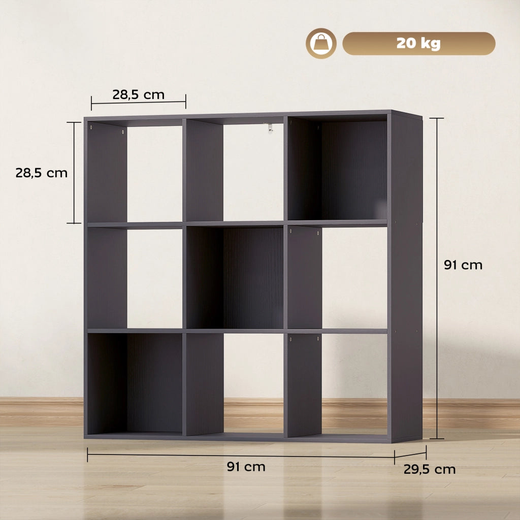 Libreria 9 Scomparti Grigio ¨C Zephmum ¨C 91x29.5x91
