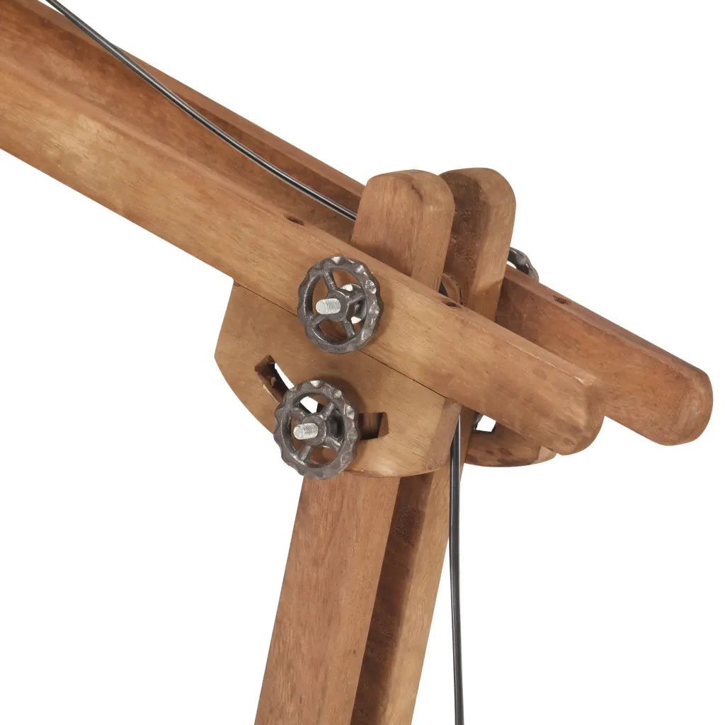 Lampada da Pavimento Nera in Legno Massello di Mango E27 320581