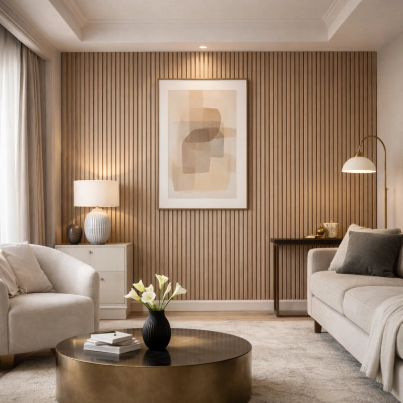 Pannello decorativo murale effetto legno rovere a listelli set 10 pezzi 120x30 per rivestimento interni - Divina Home