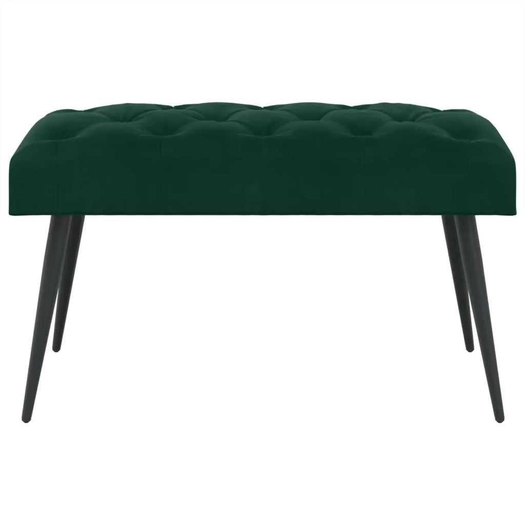 Panchina con bottoni imbottiti Verde Scuro 80 x 40 x 46 cm 42038559