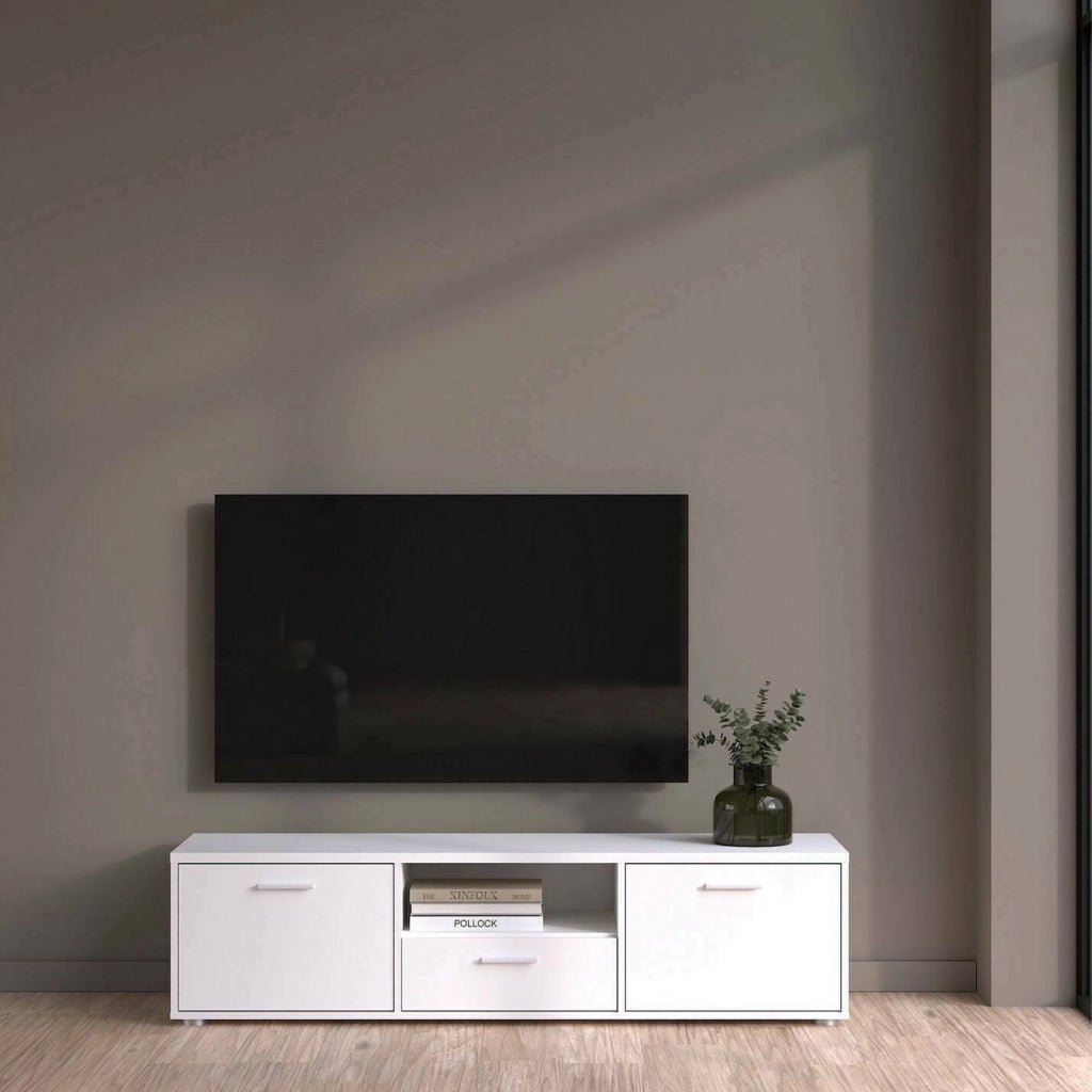 Charo, Mobile Porta tv un Cassetto, 147.2x39.8x38.4h cm Bianco