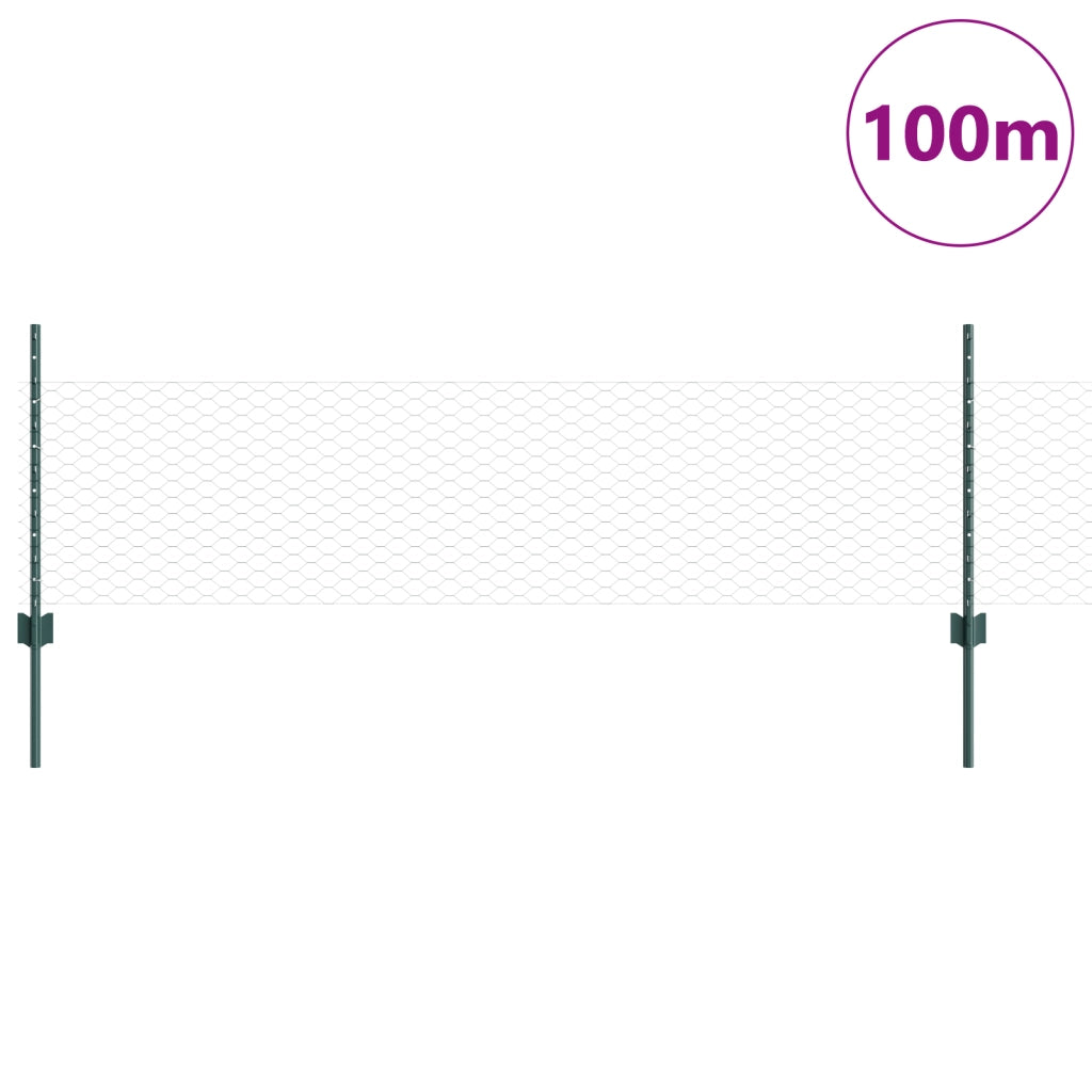 Pali per Recinzione  11 pcs Canale a U Verde 60 cm Acciaio