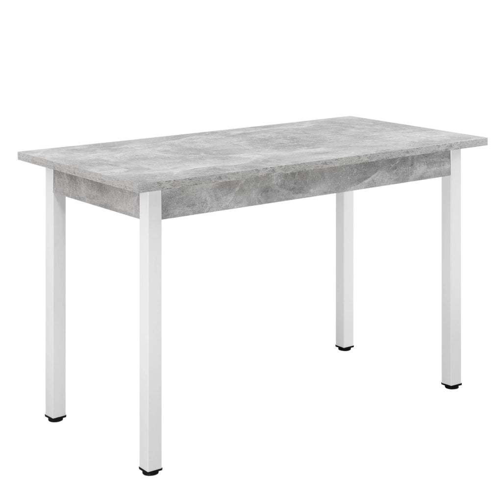Tavolo da Pranzo Den Haag 120 x 60 cm Effetto Cemento / Bianco [en.casa]