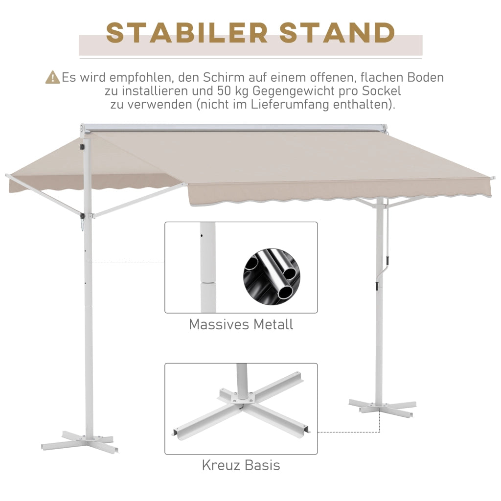 Tenda da sole pieghevole ¨C zephmum ¨C crema 3x3m