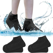 Overshoen siliconico impermeabile - 3 paia di copricrini - riciclabile e antiscivolo - nero - protettore robusto per scarpe - per pioggia, neve e strade fangose