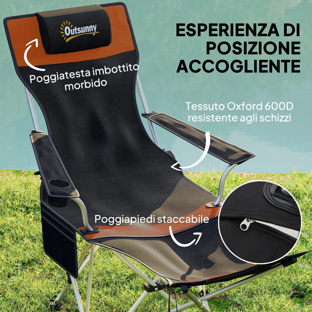 Sedia da Pranzo Pieghevole ¨C Minimal ¨C Nero e Arancione, 82x50/100x88 cm