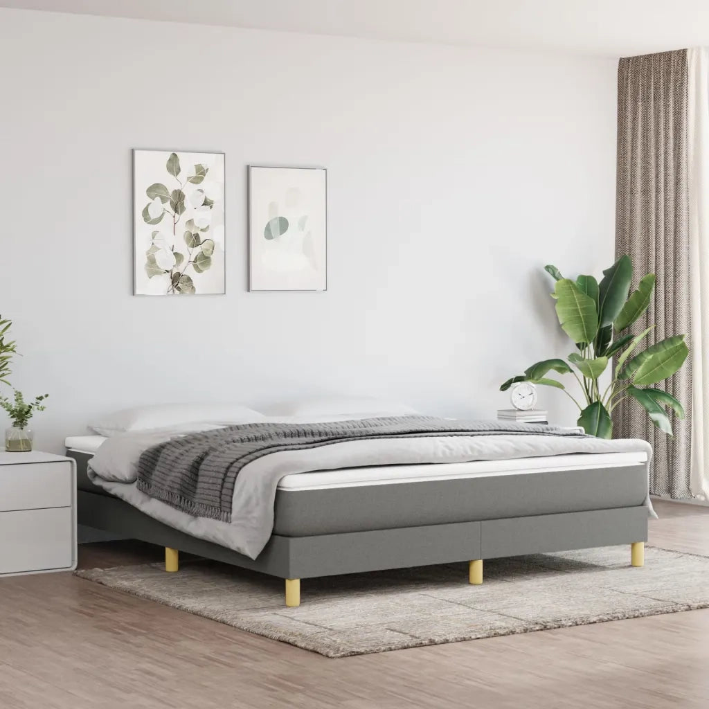 Struttura Letto a Rete a Molle Grigio Scuro 180x200 cm Tessuto 3120631