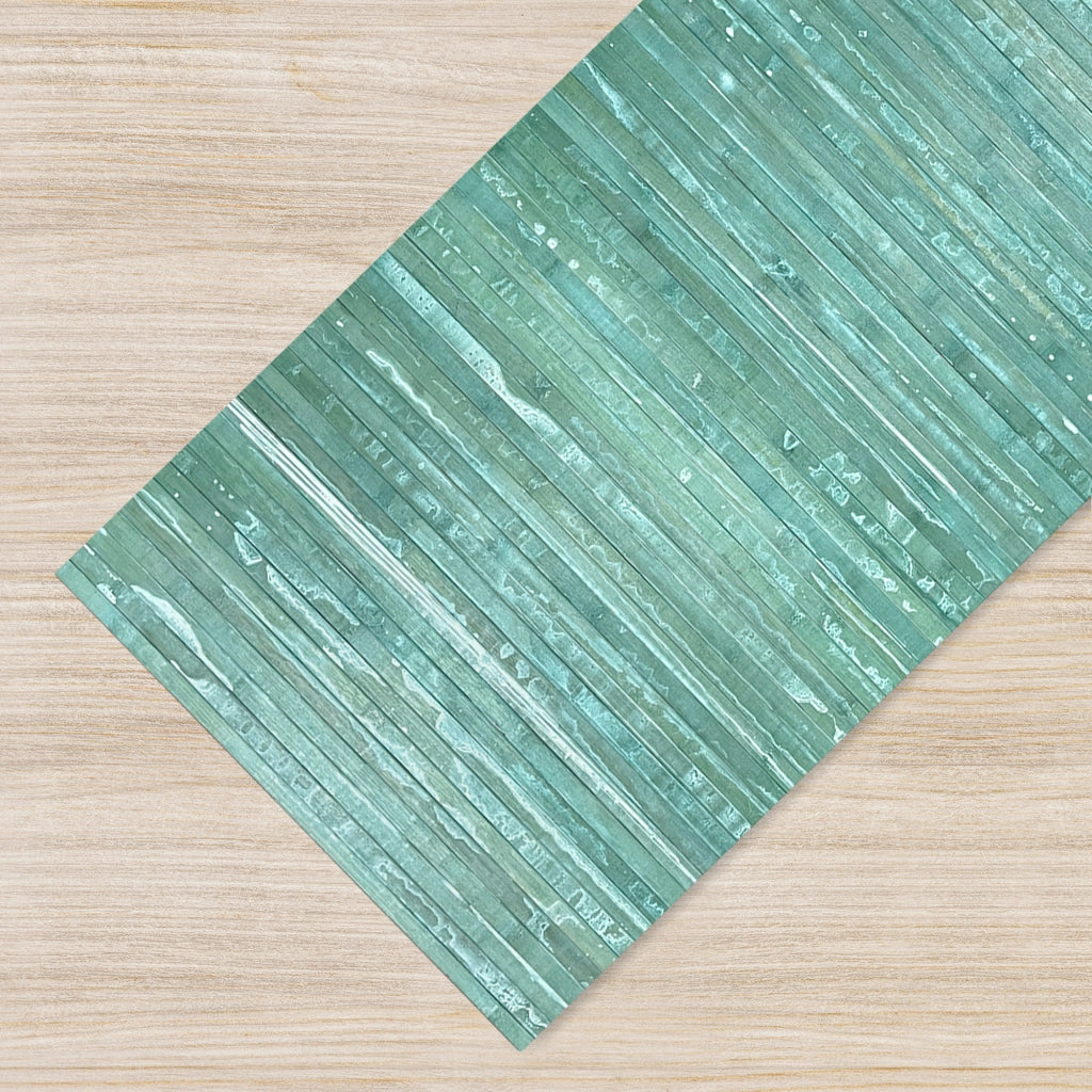 Tappeto Passatoia In Vero Bamboo Tappeto Cucina Ingresso In Legno Antiscivolo Aderente Lavabile E Antimacchia Tagliabile  - Anice - 50x150 cm