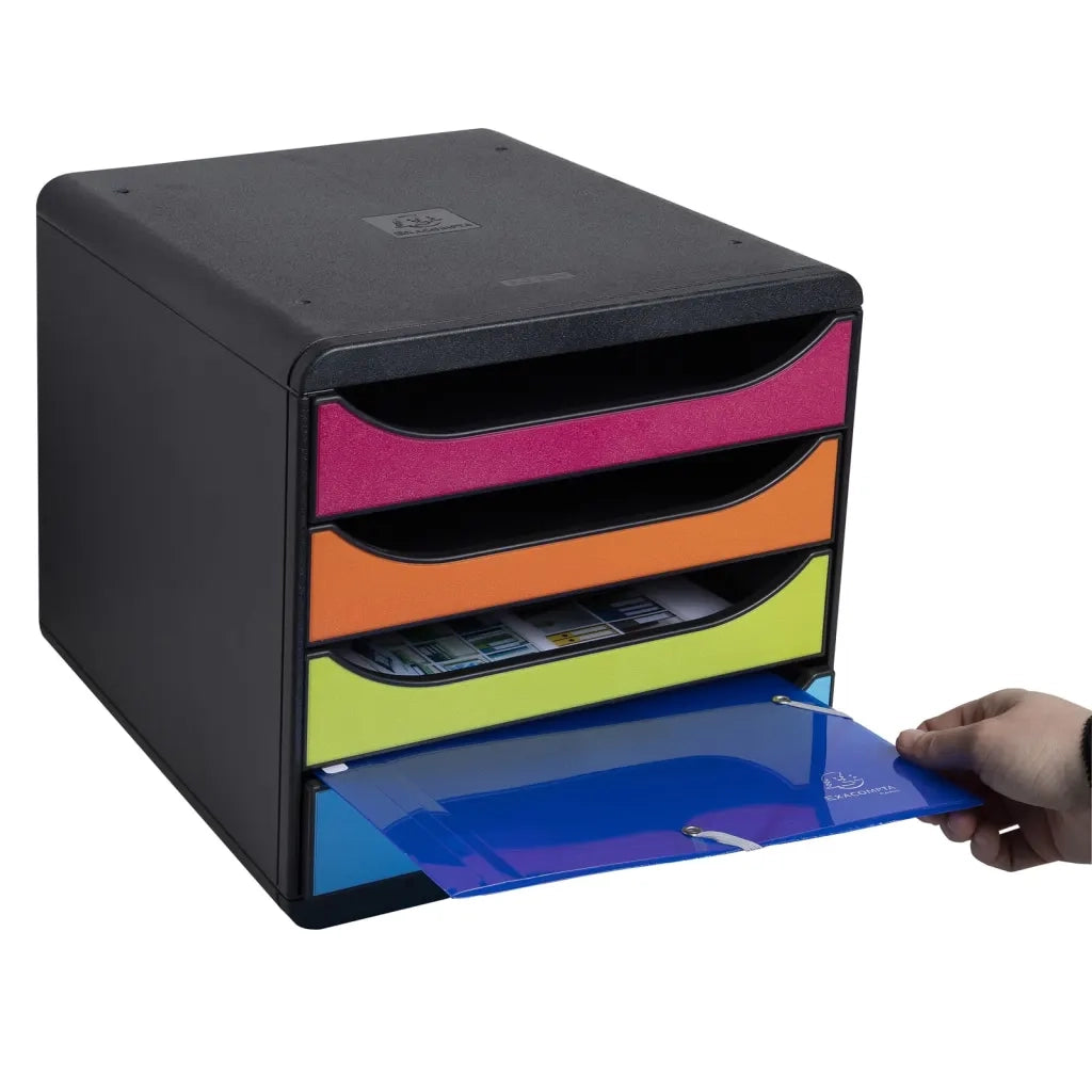 Exacompta Set Cassetti da Scrivania Big-Box "Harlequin" con 4 Cassetti 444583