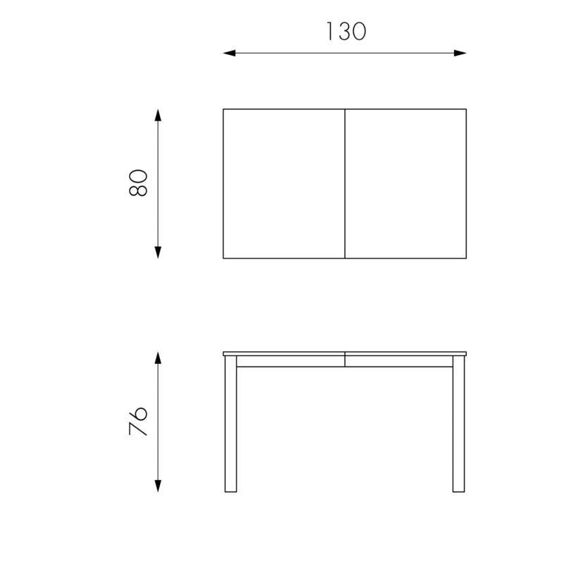 Tavolo Allungabile 130/210x80x76 cm in Legno Top in Melaminico Bianco Frassinato
