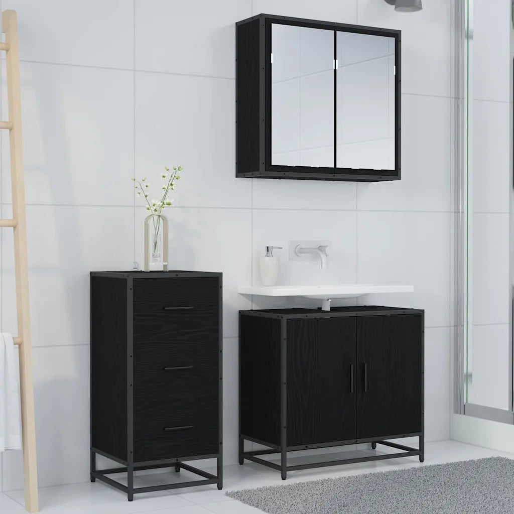 Credenza Rovere Nero 35.5 x 35 x 76 cm