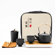 Set da Tè Portatile - Piatto da Tè - Regalo da Viaggio - Ceramica - Storia della Cina - Set da Tè