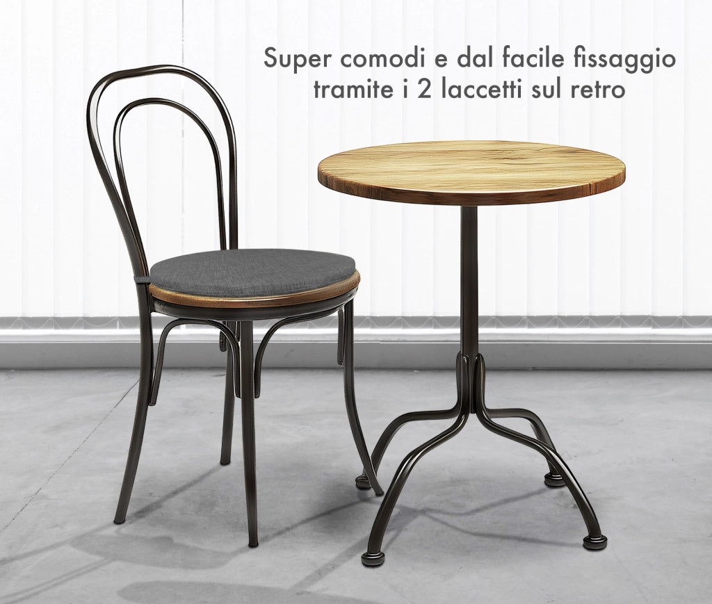 Cuscini Rotondi Per Sedie Cucina Imbottiti Sfoderabili Con Cerniera Cuscino Rotondo Ø 40 Cm Sedia Tavolo Lavabile In Lavatrice Con Lacci Per Fissaggio Prodotto Italiano Comodi 4 Pezzi - Piombo
