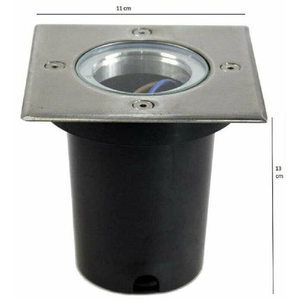 Trade Shop - Faretto Incasso Segnapasso Quadrato Luce Gu10 Calpestabile Esterno Giardino Es13 -