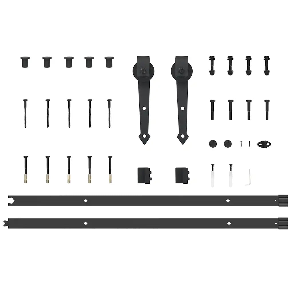 Kit di Binari per Porte Scorrevoli 213,5 cm Acciaio Nero 4009705