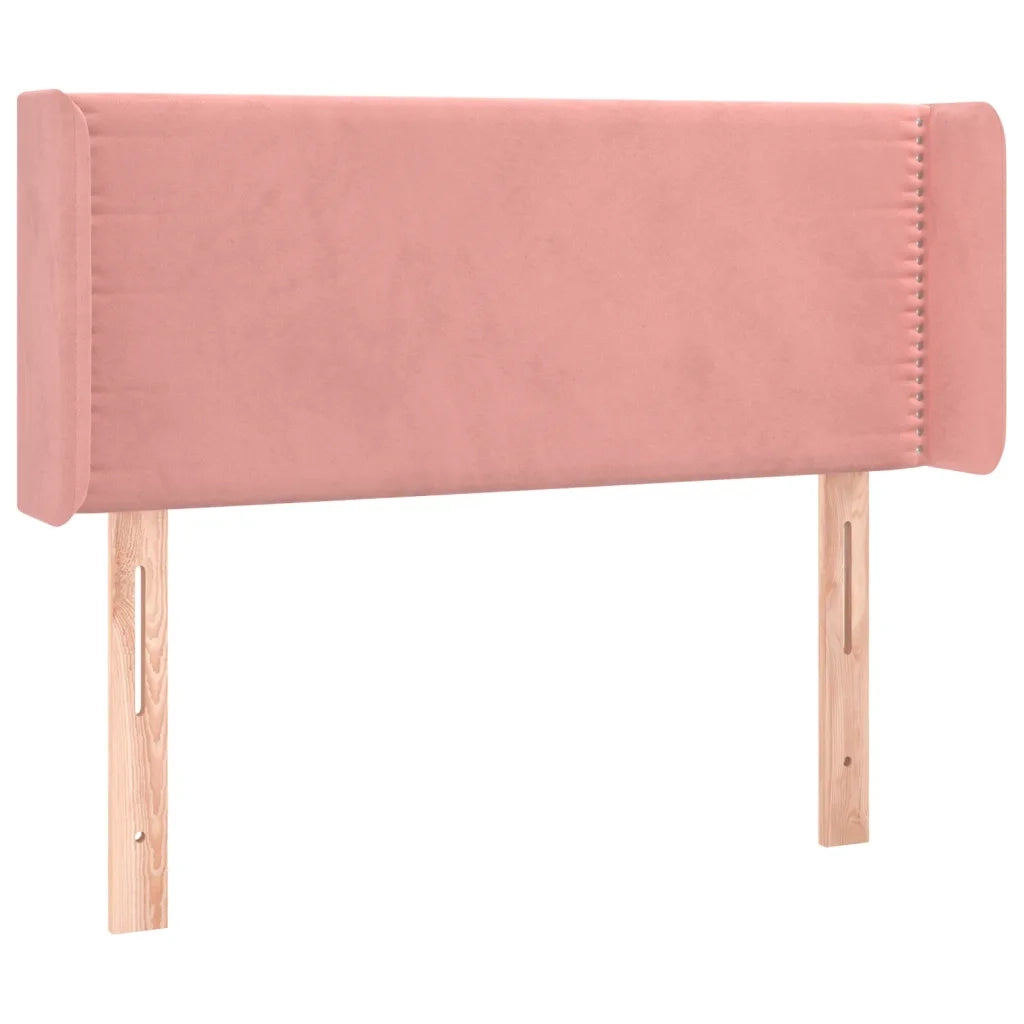Testiera ad Orecchio Rosa 103x16x78/88 cm in Velluto 3118675
