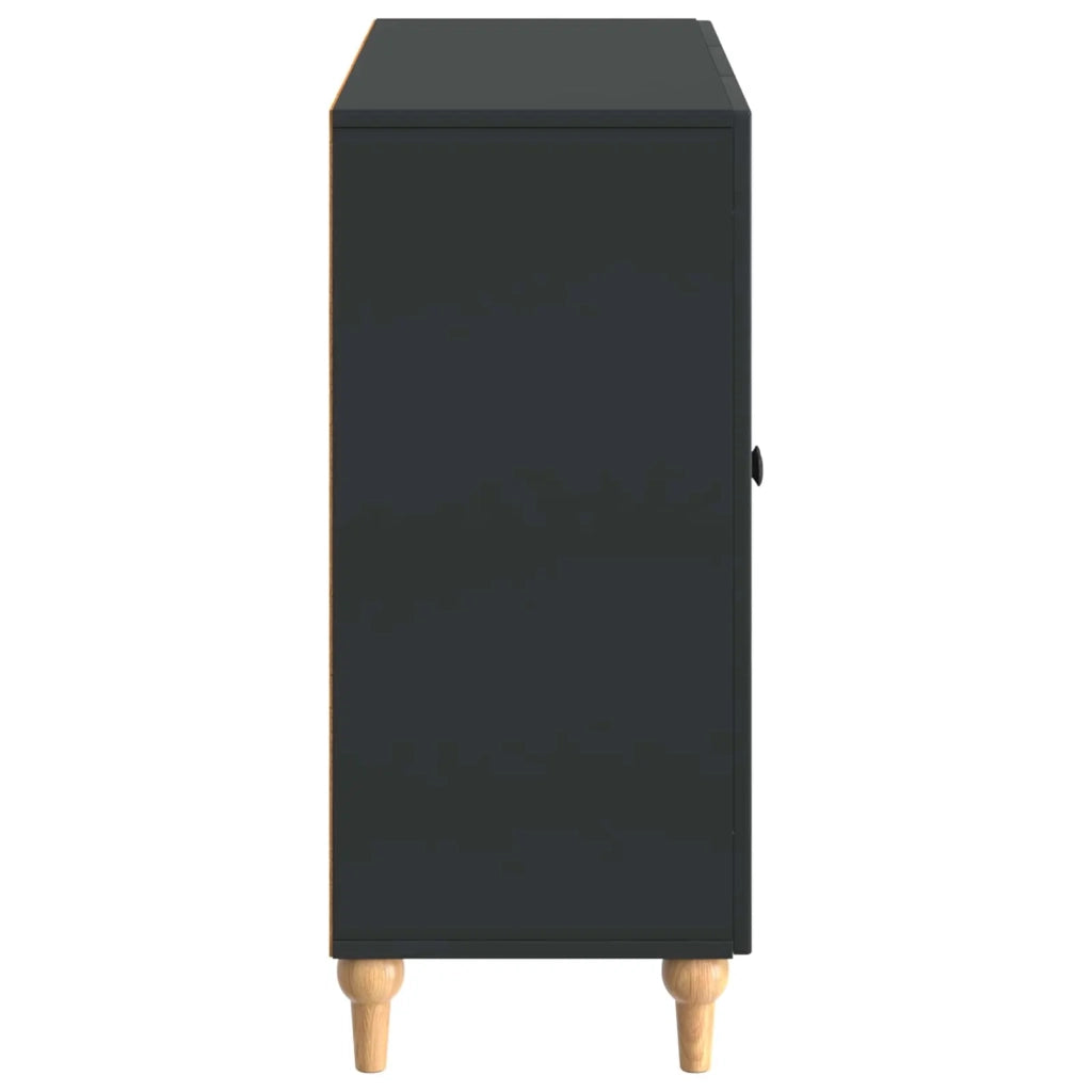 Credenza | Madia | Buffet da pranzo | Armadio da pranzo Nero 89 x 34,5 x 80 cm Legno ingegnerizzato