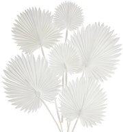 Set di 6 Foglie di Palma in Plastica Bianche con Foglie di Palma Flessibili in Acciaio per Fiori Decorazioni di Casa Giardino Festa Ufficio Arredamento