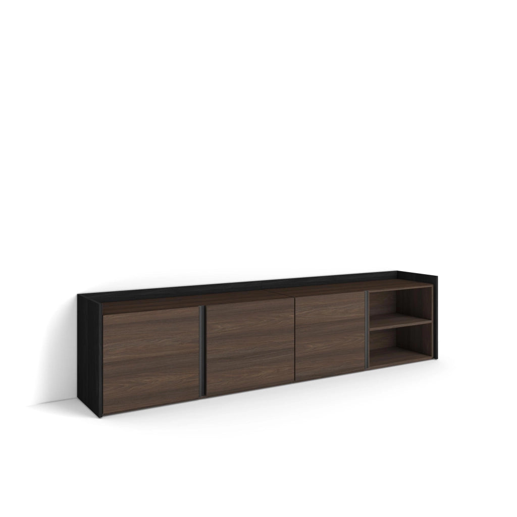 Mobile TV Soggiorno, 207x50x35 cm, Per TV fino a 80", Mobile Soggiorno, Rovere scuro e Nero