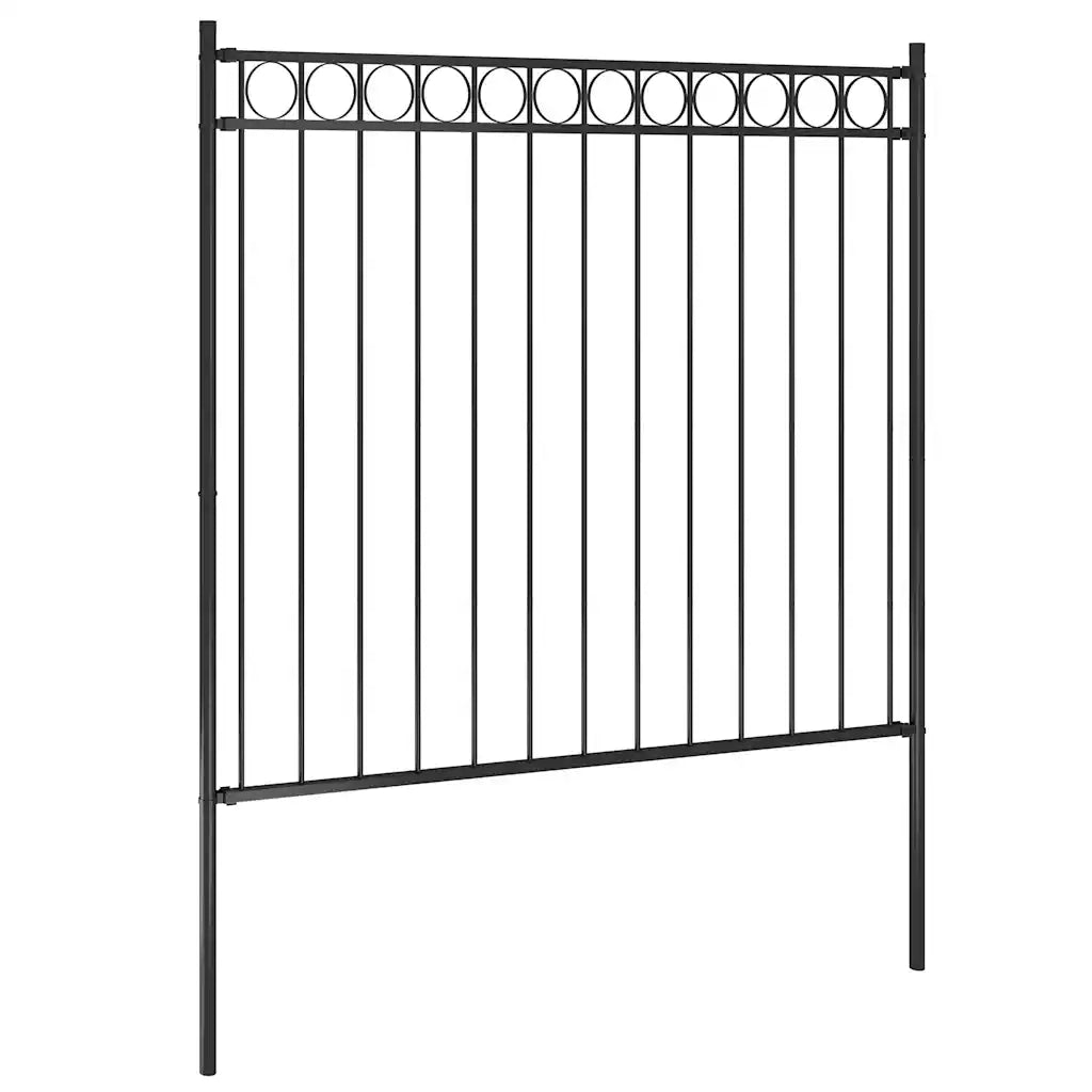 Recinzione da giardino Assen in acciaio 1,7x1,5 m nera 146315