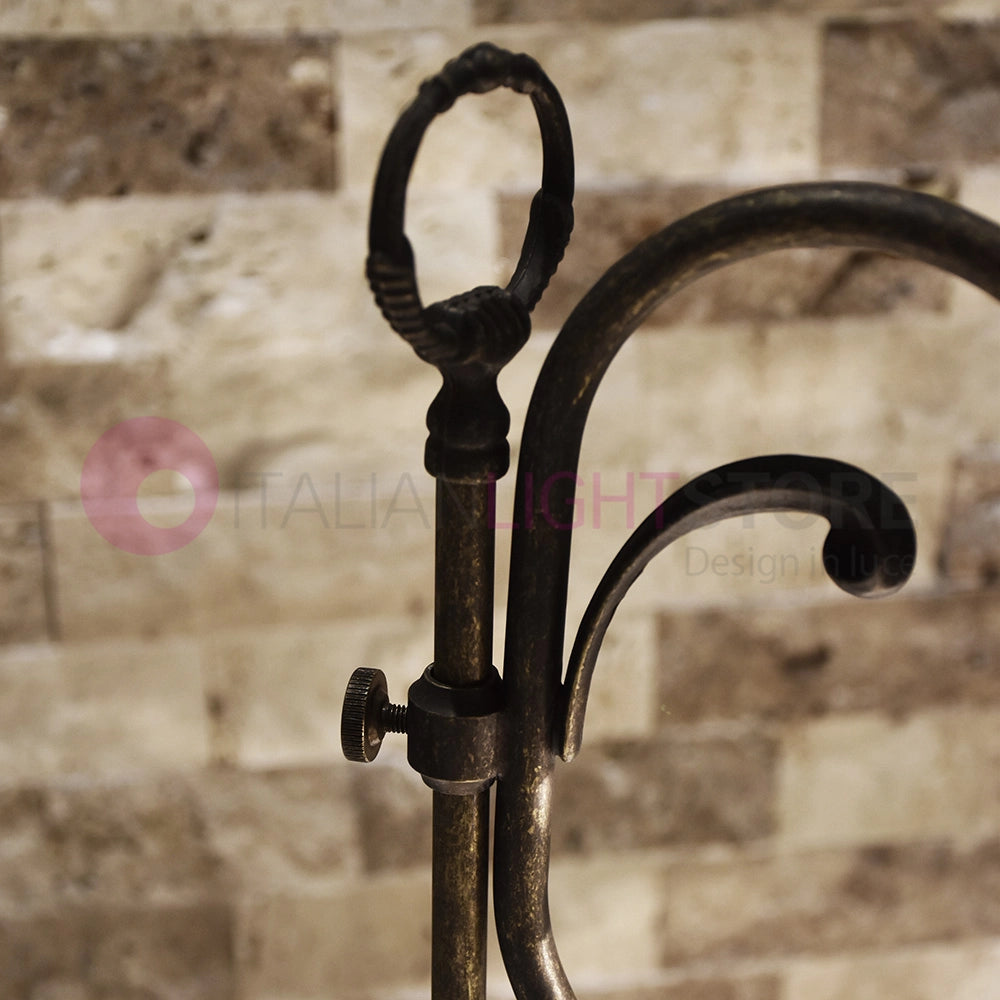VOLTERRA Lampada da Tavolo Ottone e Ceramica Rustico Country